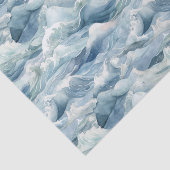 Papier Mousseline Coastal Ocean Waves Watercolor Nautical (Détail)