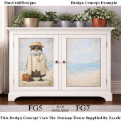 Papier Mousseline Coastal Penguin Mini Elements Set FG6 Decoupage