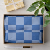 Papier Mousseline Cobalt Blue Checkerboard (Cadeau)