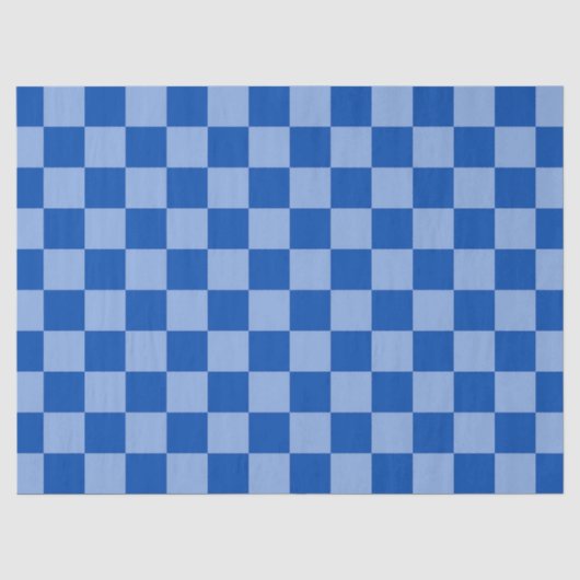 Papier Mousseline Cobalt Blue Checkerboard (Recto)