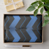 Papier Mousseline Cobalt Blue Chevron (Cadeau)