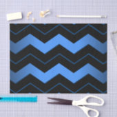 Papier Mousseline Cobalt Blue Chevron (Artisanat)