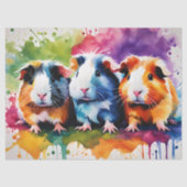 Papier Mousseline Cobayes mignons aux éclaboussures de couleur (Recto)