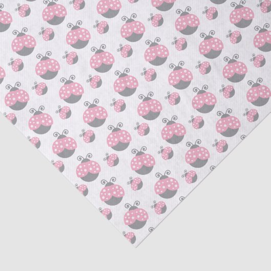 Papier Mousseline Coccinelle rose (Détail)