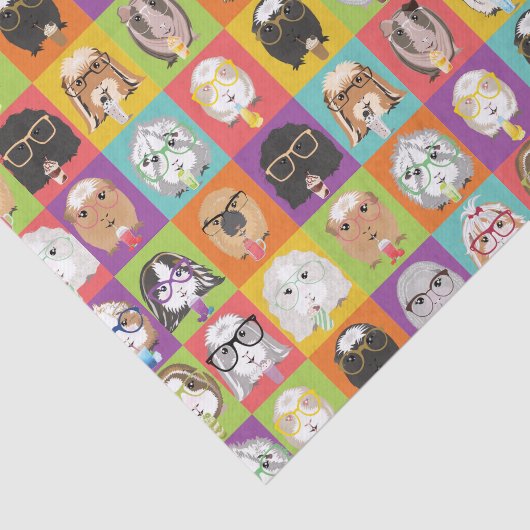 Papier Mousseline Cochon de Guinée mignon (Détail)