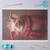 Papier Mousseline Cochon rose cheveux Rosalina Rouffes Découpage (Artisanat)