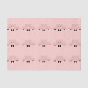 Papier Mousseline Cochon rose lunatique en Motif de Cravate de cabot