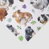 Papier Mousseline Cochons de Guinée et succulents (Détail)