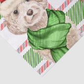 Papier Mousseline Cockapo rouge et vert plaid chien de Noël (Détail)