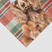 Papier Mousseline Cocker rouge Plaid Spaniel Chien Noël (Détail)