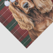 Papier Mousseline Cocker Spaniel à carreaux rouges Noël (Détail)