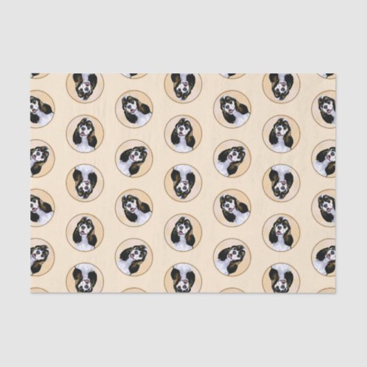 Papier Mousseline Cocker Spaniel Peinture Parti Tan Original Chien A (Recto)
