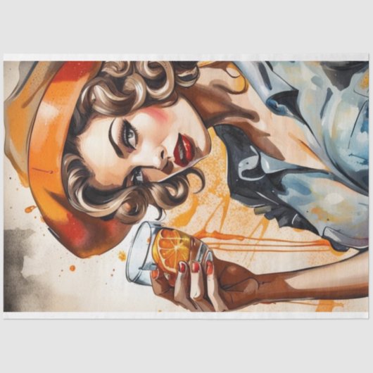 Papier Mousseline Cocktail Cuties - Découpage beauté à l'ancienne (Recto)