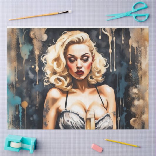 Papier Mousseline Cocktail Cuties - Papier Découpage Champagne (Artisanat)