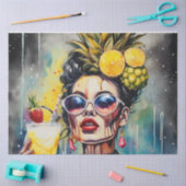 Papier Mousseline Cocktail Cuties - Pina Colada Girl Decoupage (Artisanat)