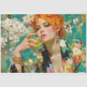 Papier Mousseline Cocktail Retro Tropical Lime Decoupage (Recto)