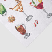 Papier Mousseline Cocktails Festive Aquarelle Martini de Noël (Détail)