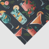 Papier Mousseline Cocktails motif. Boissons alcoolisées (Détail)