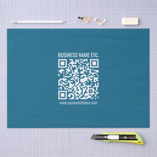 Papier Mousseline Code QR bleu océan modifiable (Artisanat)