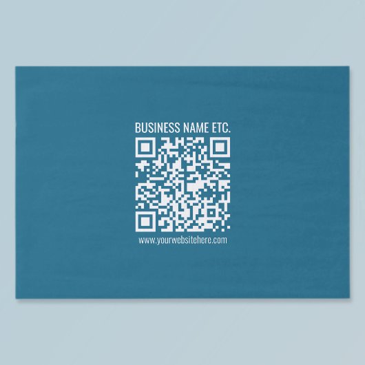 Papier Mousseline Code QR bleu océan modifiable