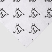 Papier Mousseline Coeur Clé de musique (Détail)