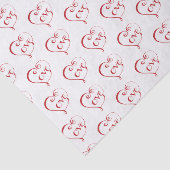 Papier Mousseline Coeur d'Amour Lettré à la main en rouge (Détail)