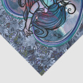 Papier Mousseline Coeur d'amour turquoise et violet danseuse du vent (Détail)