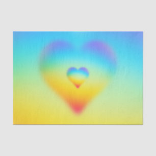 Papier Mousseline coeur d'arc-en-ciel