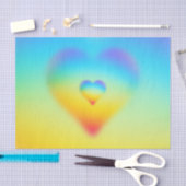 Papier Mousseline coeur d'arc-en-ciel (Artisanat)