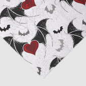 Papier Mousseline Coeur d'Halloween avec ailes de chauve-souris noir (Détail)
