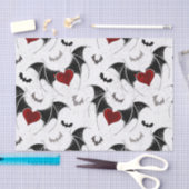 Papier Mousseline Coeur d'Halloween avec ailes de chauve-souris noir (Artisanat)