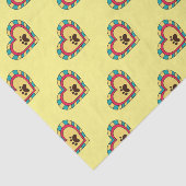 Papier Mousseline Coeur Empreinte de patte (Détail)