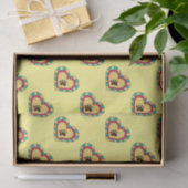 Papier Mousseline Coeur Empreinte de patte (Cadeau)