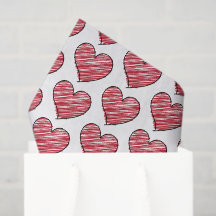 Cœur gribouillé rouge motif main dessinée minimali