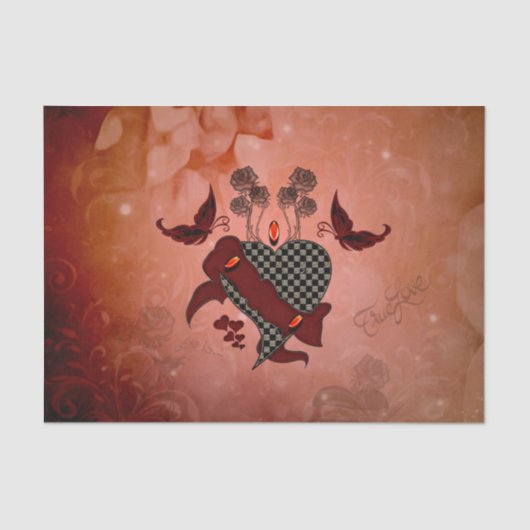 Papier Mousseline Coeur merveilleux (Recto)