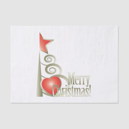 Papier Mousseline Coeur pour Noël (Recto)