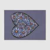 Papier Mousseline Coeur pourpre Daisy (Recto)