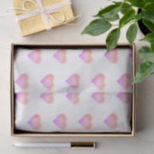 Papier Mousseline cœur rose (Cadeau)