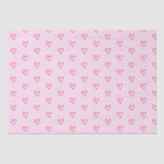 Papier Mousseline Coeur rose
