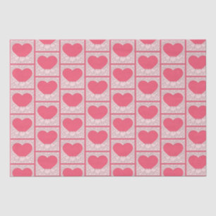 Papier Mousseline Cœur Rose Élégant Joyeuse Saint-Valentin Élégant