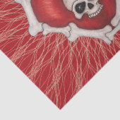 Papier Mousseline Coeur rouge gothique des os Lignes spirales crâne (Détail)