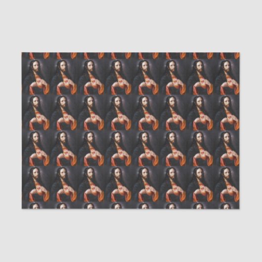 Papier Mousseline Coeur sacré du Christ (Recto)