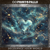 Papier Mousseline Coeur spatial fait d'étoiles