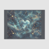 Papier Mousseline Coeur spatial fait d'étoiles (Recto)