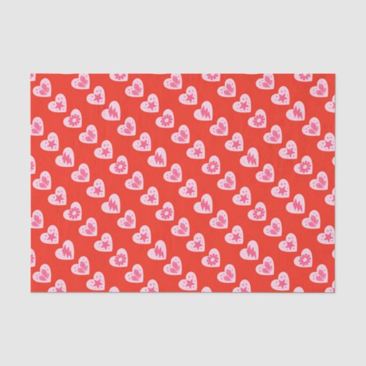 Papier Mousseline Cœurs (Recto)