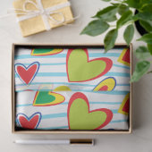 Papier Mousseline Coeurs à main colorée Tissu Papier (Cadeau)