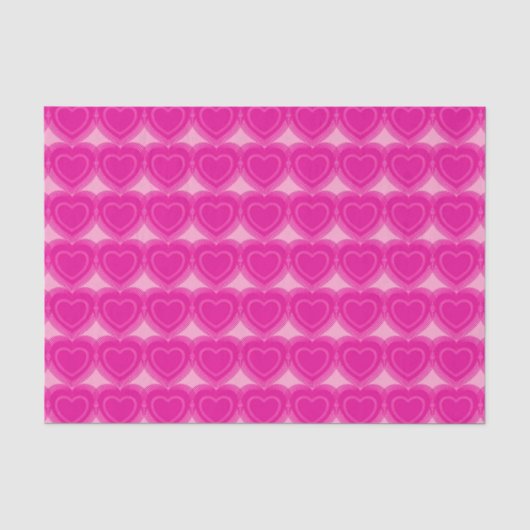 Papier Mousseline Coeurs Abstraits modernes - Fuchsia rose (Recto)