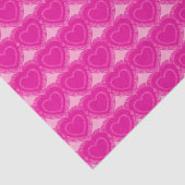 Papier Mousseline Coeurs Abstraits modernes - Fuchsia rose (Détail)