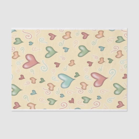 Papier Mousseline Coeurs amusants pour bébé (Recto)