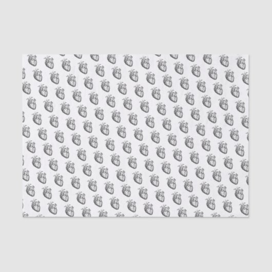 Papier Mousseline Coeurs anatomiques Horreur Cadeau Papier Tissu (Recto)